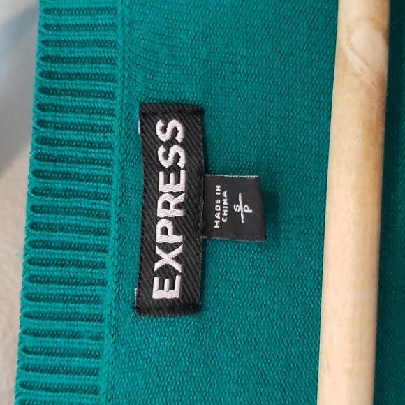 Express Long Sleeve Button-Up Sweater Cardigan Green Small - Picture 4 of 5